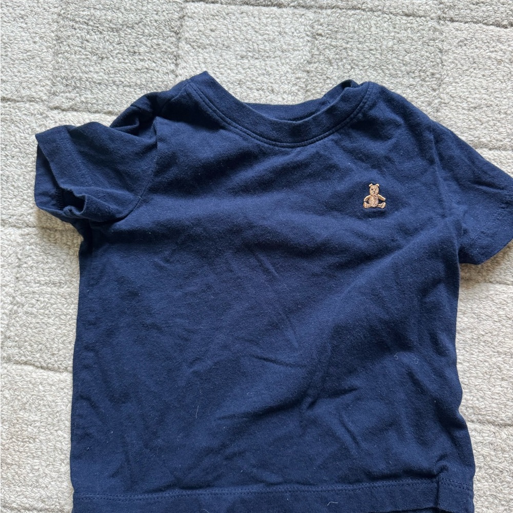 GAP Navy Short-Sleeve Tee with Small Teddy Patch